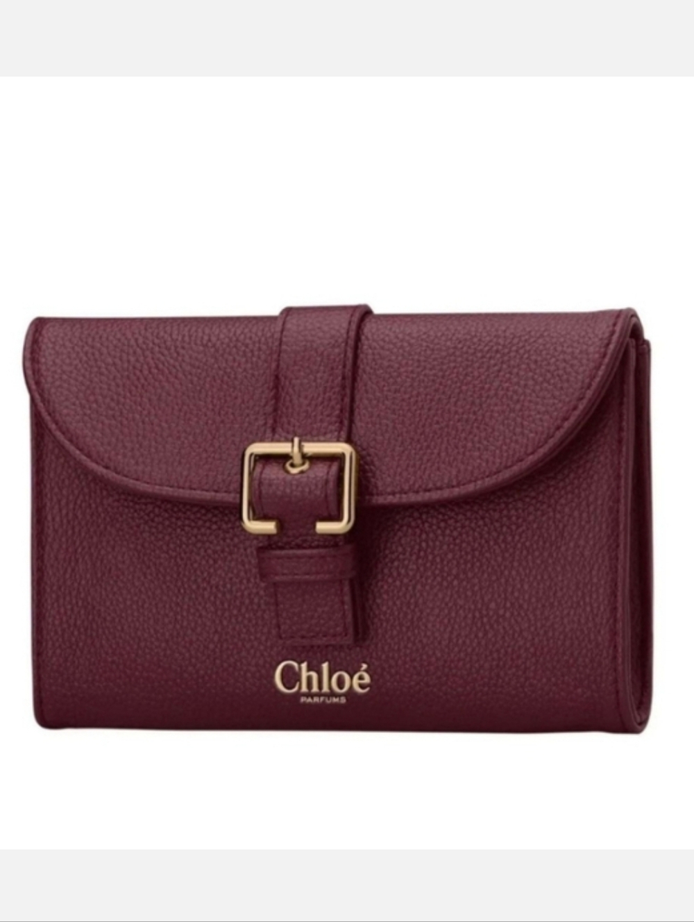 CHLOE Burgundy Feaux Leather Wallet Clutch